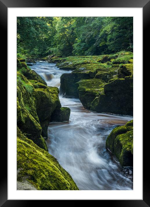 The Strid on River Wharfe Framed Mounted Print by George Robertson