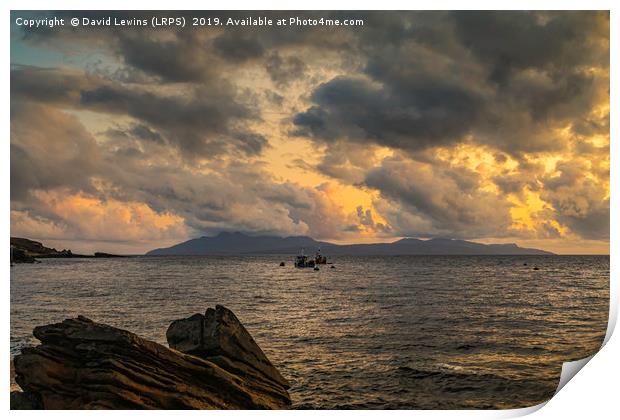 Elgol Sunset, Loch Scavaig Print by David Lewins (LRPS)
