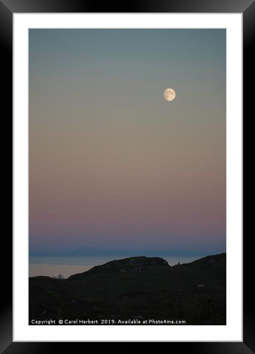 Full Moon Over Arnish Point Framed Mounted Print by Carol Herbert