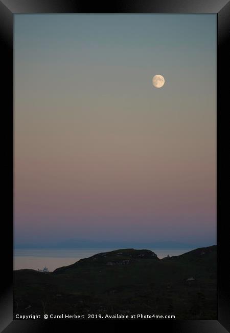 Full Moon Over Arnish Point Framed Print by Carol Herbert