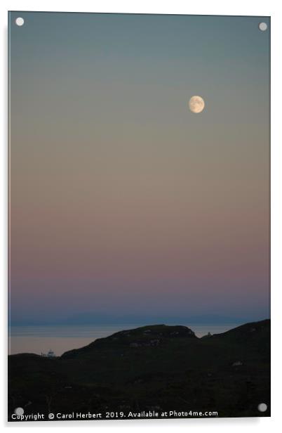 Full Moon Over Arnish Point Acrylic by Carol Herbert