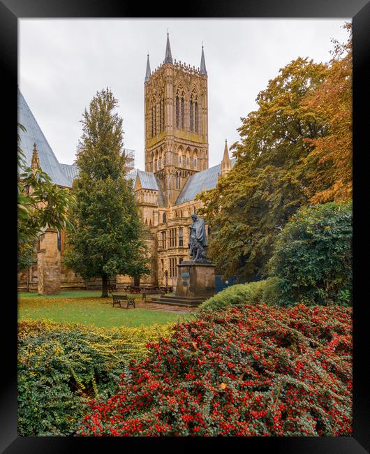 Lincoln Cathedral - morning glow Framed Print by Andrew Scott