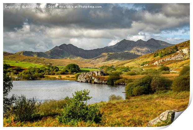 Autumn View Snowdonia National Park Print by Adrian Evans