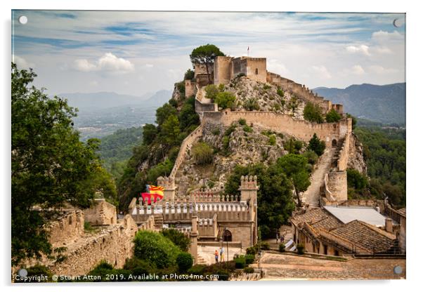 Castles of Xativa, Spain Acrylic by Stuart Atton