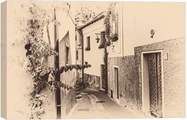 Limone Back Streets Antique Canvas Print by Steve Purnell