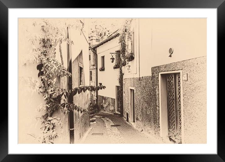 Limone Back Streets Antique Framed Mounted Print by Steve Purnell