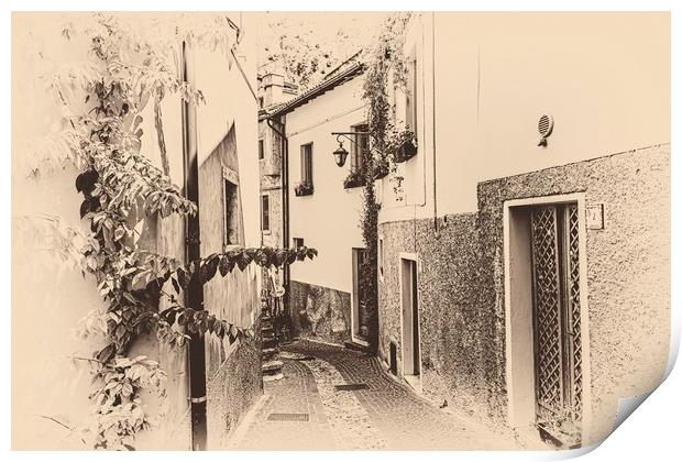 Limone Back Streets Antique Print by Steve Purnell