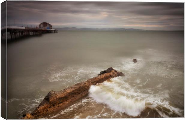 The old wall at Mumbles beach Canvas Print by Leighton Collins