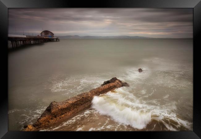 The old wall at Mumbles beach Framed Print by Leighton Collins