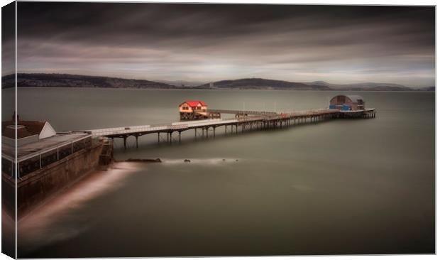 Mumbles Pier in Swansea Bay Canvas Print by Leighton Collins