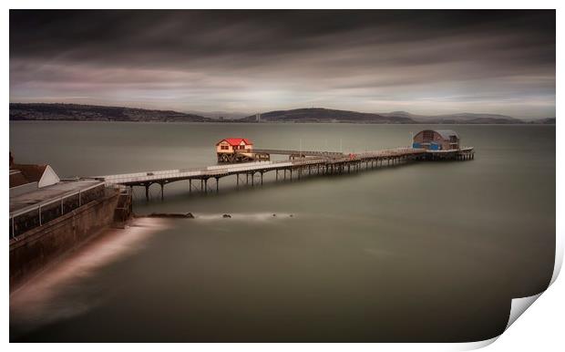 Mumbles Pier in Swansea Bay Print by Leighton Collins