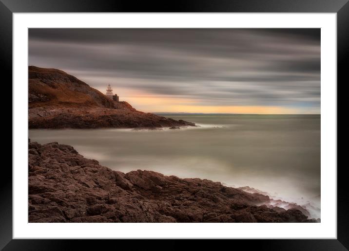 Mumbles Lighthouse Swansea Framed Mounted Print by Leighton Collins