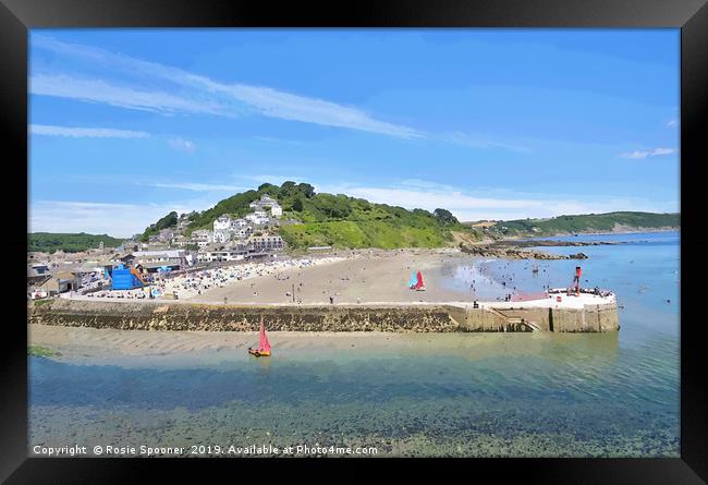 Summer's Day at Looe in South East Cornwall Framed Print by Rosie Spooner
