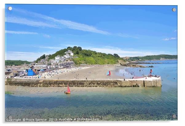 Summer's Day at Looe in South East Cornwall Acrylic by Rosie Spooner