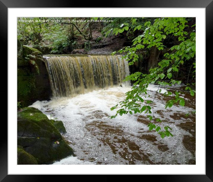 Enchanting Knypersley Waterfall Framed Mounted Print by Andrew Heaps