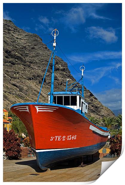 Red Boat Print by Geoff Storey