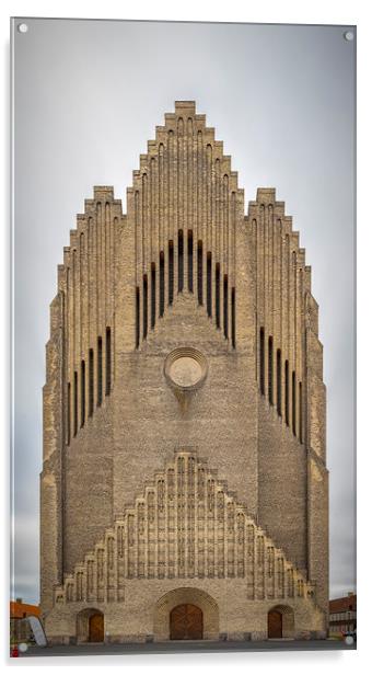 Copenhagen Grundtvigs Church Vertical Panorama Acrylic by Antony McAulay