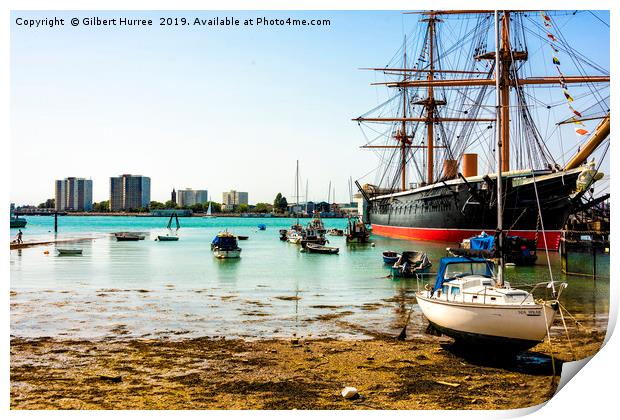 Historic Splendour of Portsmouth Harbour Print by Gilbert Hurree