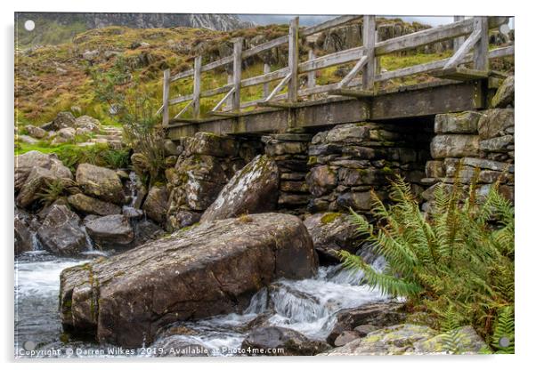  Cwm Idwal Bridge North Wales  Acrylic by Darren Wilkes