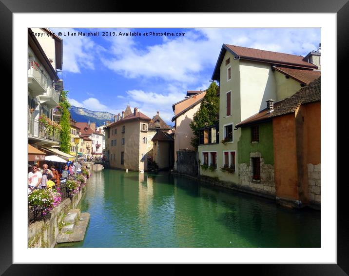 Annecy . France.  Framed Mounted Print by Lilian Marshall