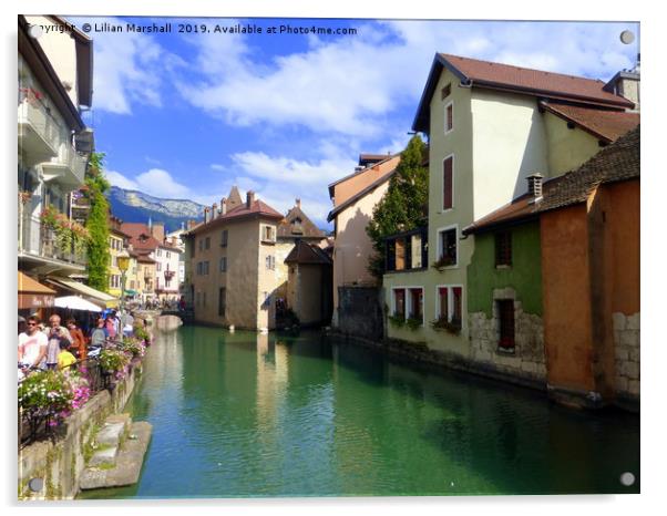 Annecy . France.  Acrylic by Lilian Marshall