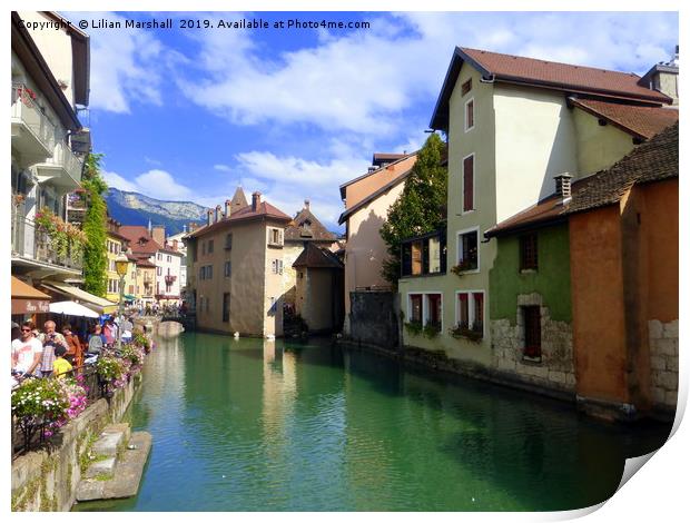 Annecy . France.  Print by Lilian Marshall
