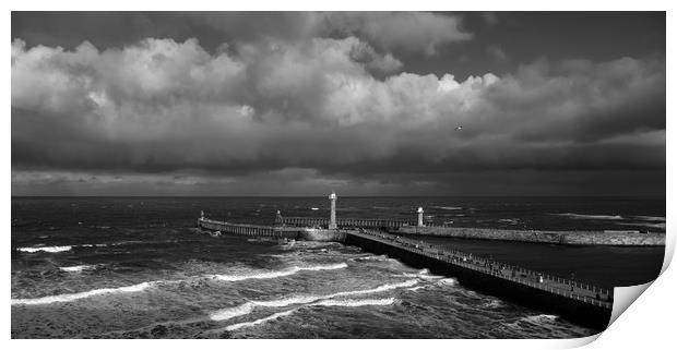 Stormy Skies over Whitby Pier  Print by Dan Ward