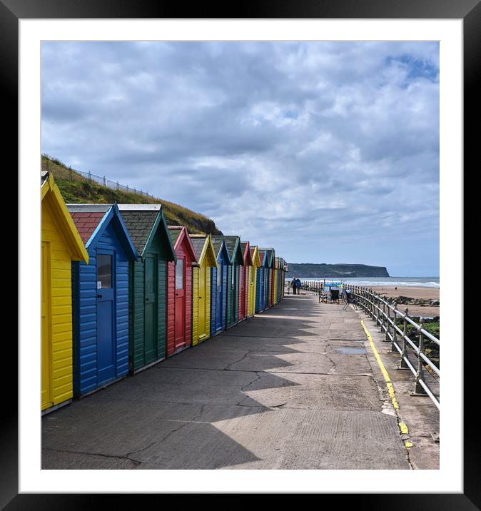 Whitby beach Huts Framed Mounted Print by Dan Ward