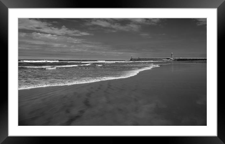 Whitby Pier and Beach Framed Mounted Print by Dan Ward