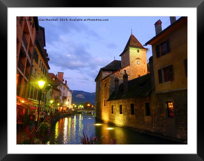 Dusk at Annecy Framed Mounted Print by Lilian Marshall