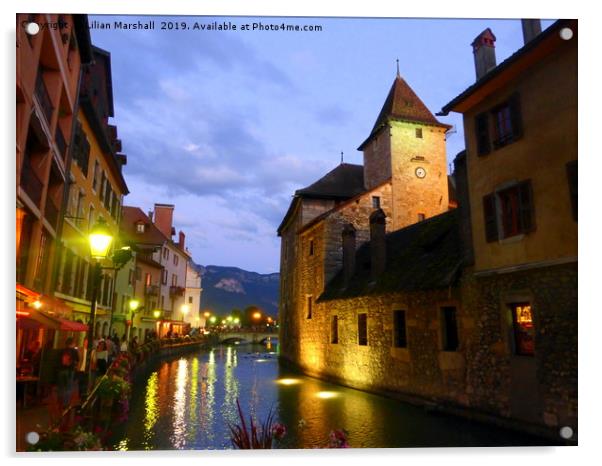 Dusk at Annecy Acrylic by Lilian Marshall
