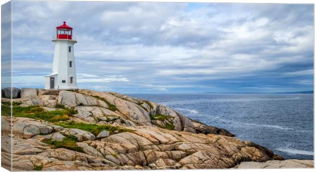Peggys Point Lighthouse, Nova Scotia, Canada Canvas Print by Mark Llewellyn