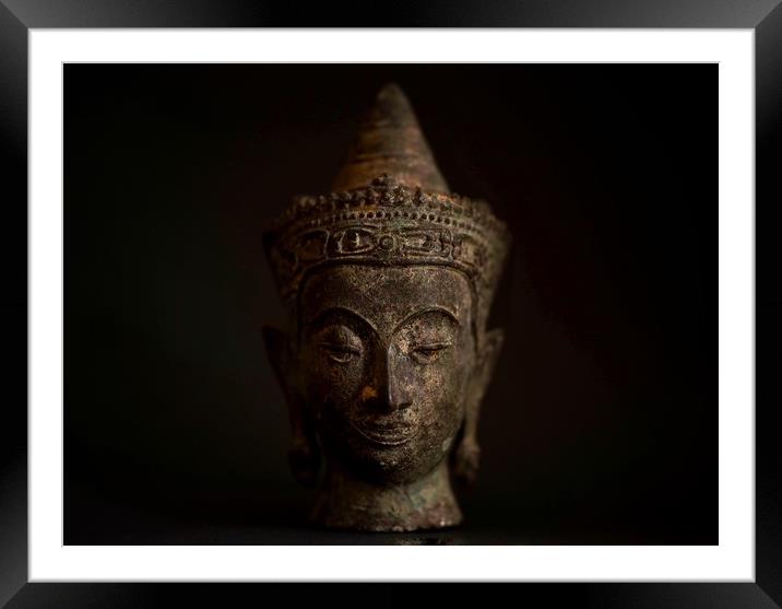 Buddha Head Framed Mounted Print by Victor Burnside