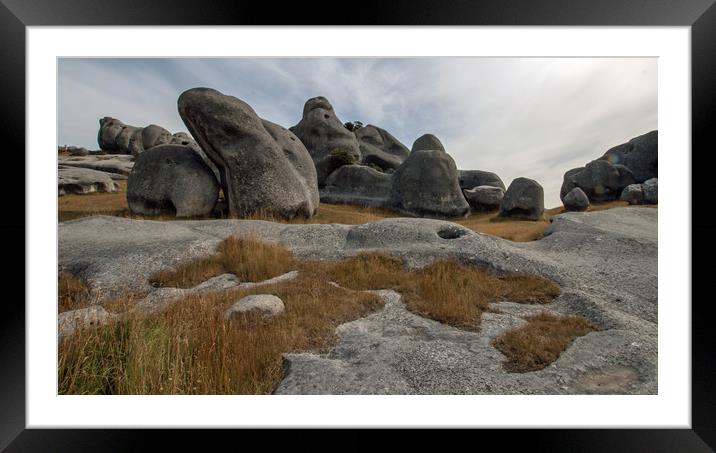Castle Rocks, South Island, NZ Framed Mounted Print by Janet Mann
