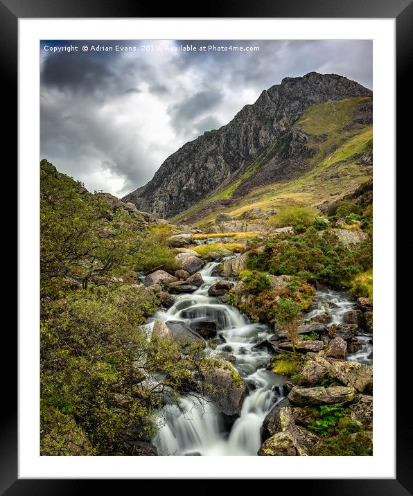 Autumn at Tryfan and Ogwen River Framed Mounted Print by Adrian Evans