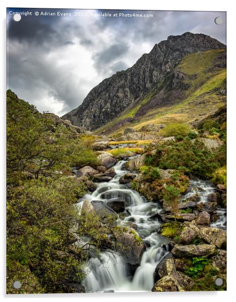 Autumn at Tryfan and Ogwen River Acrylic by Adrian Evans