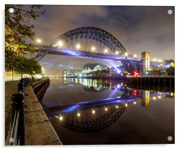Tyne Bridge - Pre-dawn Acrylic by Paul Appleby