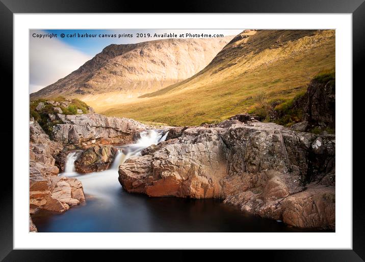 River Etive falls Framed Mounted Print by carl barbour canvas