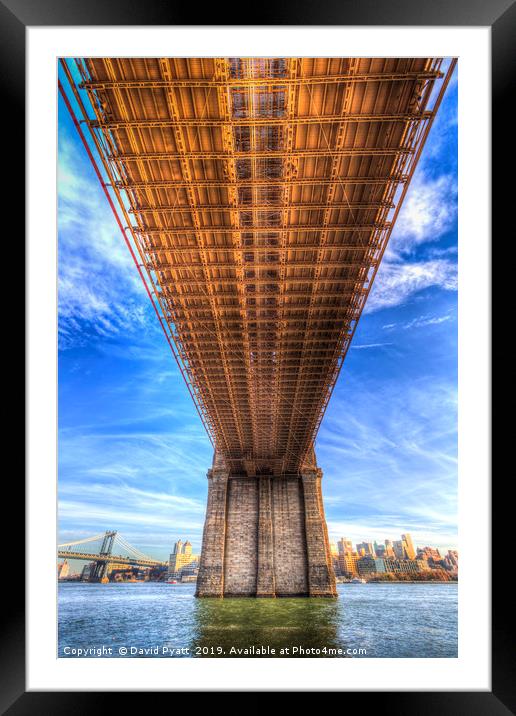 Brooklyn Bridge  Framed Mounted Print by David Pyatt