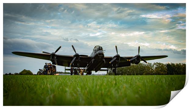 Lancaster Bomber - Crew In Print by J Biggadike