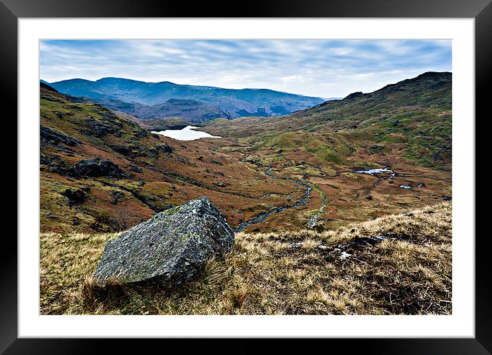 Easedale Tarn, Grasmere. Cumbria Framed Mounted Print by David Lewins (LRPS)