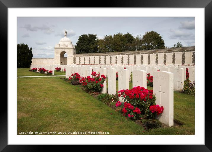 Tyne Cot Miltary Cemetery, Flanders, Belgium. Framed Mounted Print by Garry Smith