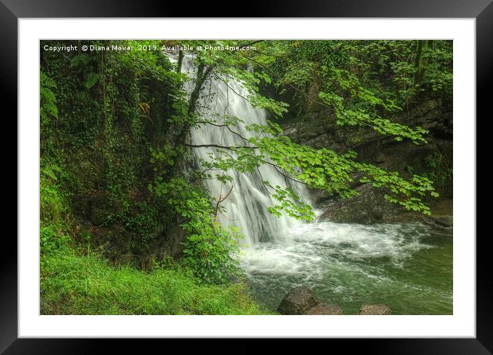 Janets Foss Waterfall Malham Yorkshire Framed Mounted Print by Diana Mower