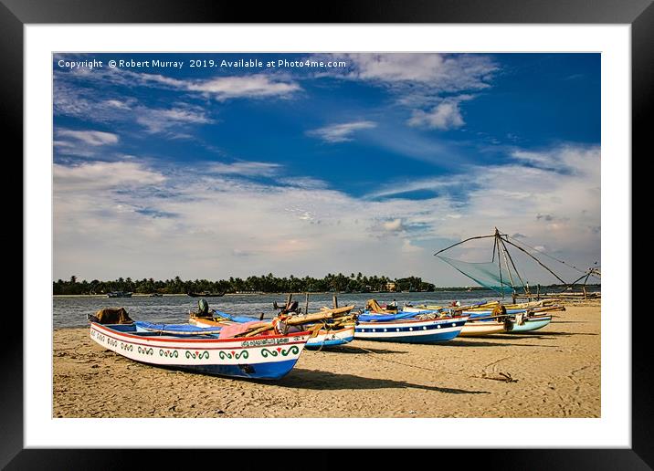 Kerala Fishing Boats Framed Mounted Print by Robert Murray