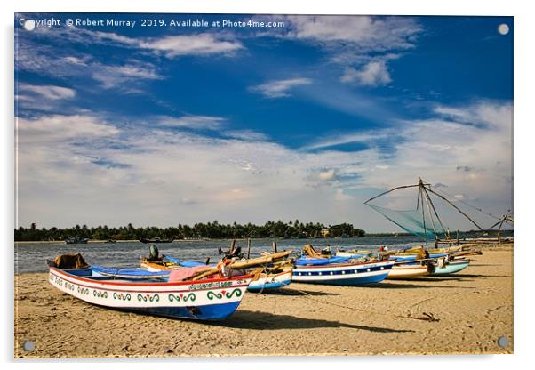 Kerala Fishing Boats Acrylic by Robert Murray