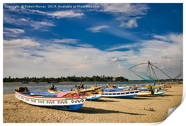 Kerala Fishing Boats Print by Robert Murray