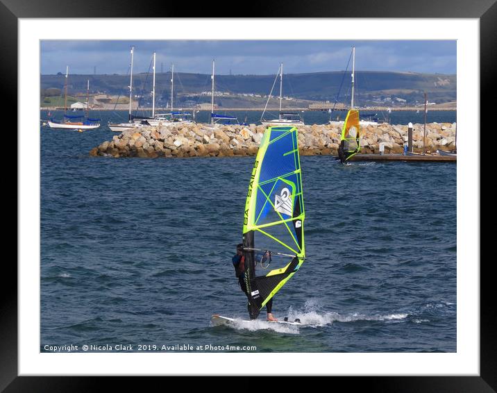 Extreme Windsurfing Adventure Framed Mounted Print by Nicola Clark