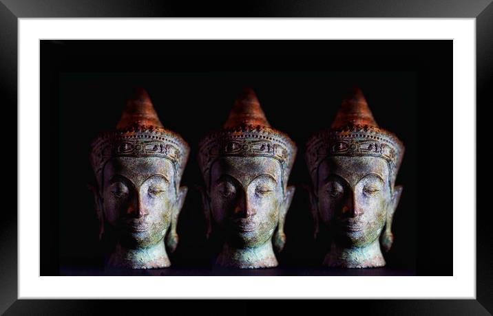 Three Buddhas Framed Mounted Print by Victor Burnside