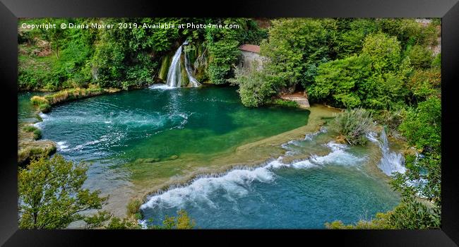  Krka Waterfalls and Rapids Croatia Framed Print by Diana Mower