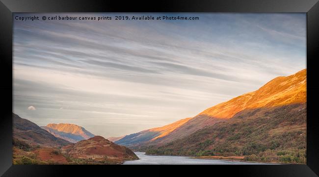 Kinlochleven almost sunrise Framed Print by carl barbour canvas